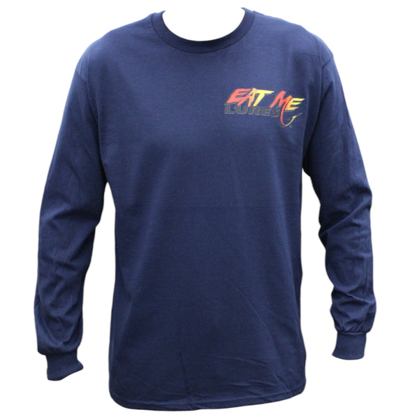 Men’s Navy Blue Long Sleeve Marlin Joe Cool Fishing T-Shirt