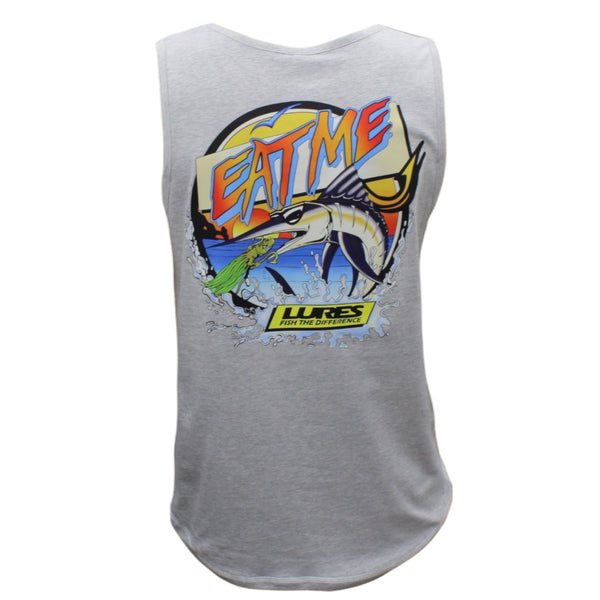 MEN’S Gray Fishing Tank Top Marlin Joe Cool