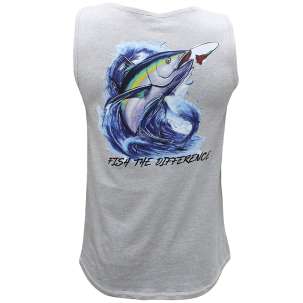 Men's Gray Fishing Tank Top Tuna