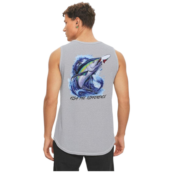 Men's Gray Fishing Tank Top Tuna