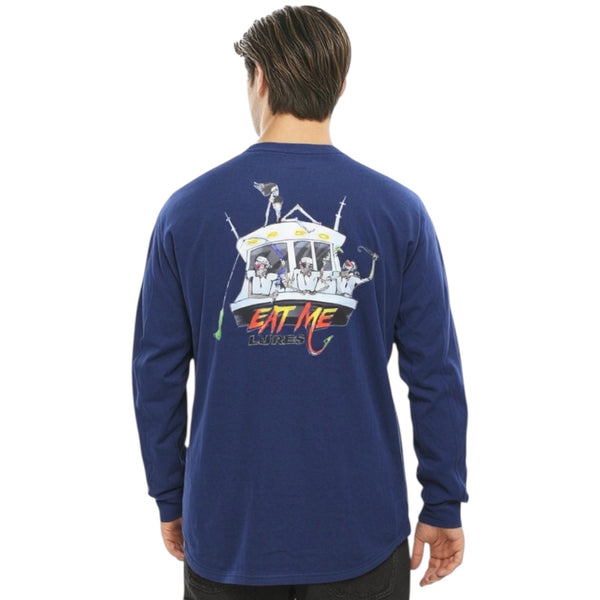 Men’s Navy Blue Long Sleeve Pirate Fishing Shirt