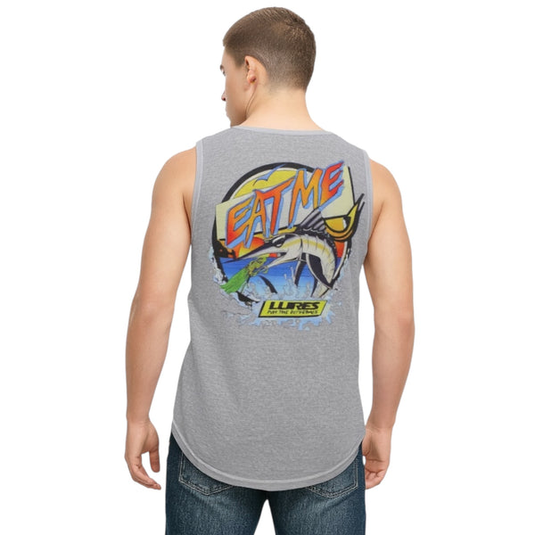 MEN’S Gray Fishing Tank Top Marlin Joe Cool