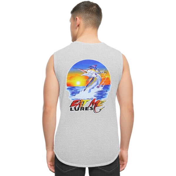MEN'S Gray Fishing Tank Top Marlin