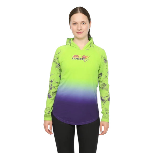 Women's Green Long Sleeve Performance Fishing Hoodie