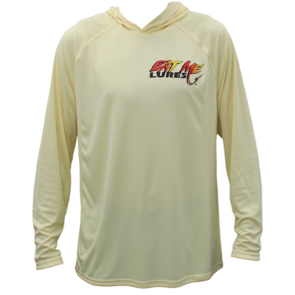 Men's Yellow Long Sleeve Performance Hoodie With Marlin